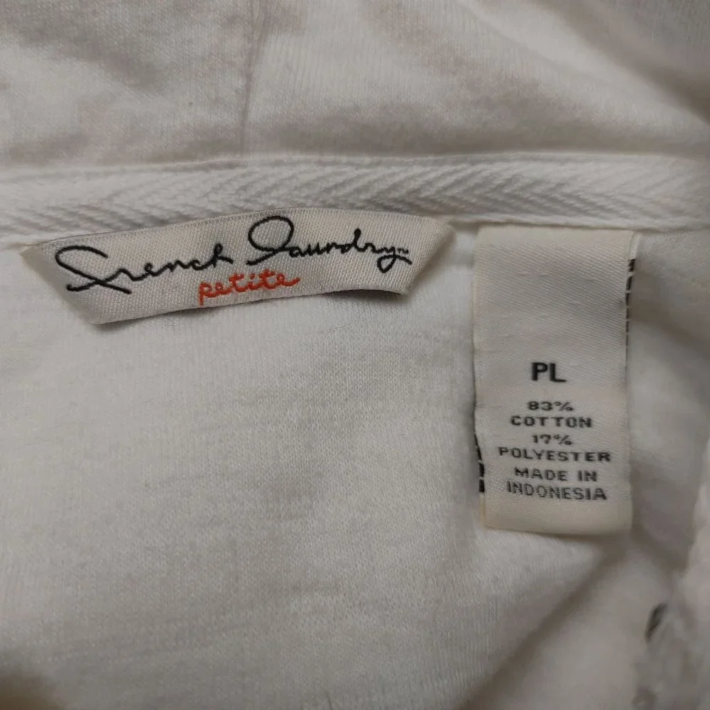 French Laundry Women's Petite White Long Sleeve Ribbed Sweater PL - Picture 3 of 3